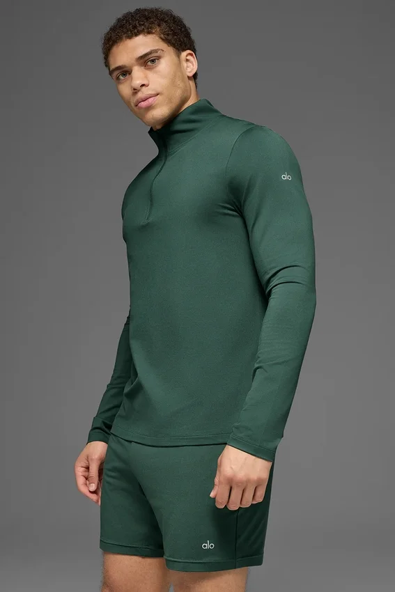 T-shirt à manches longues Conquer Reform à fermeture éclair 1/4 - Vert trèfle