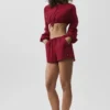 T-shirt à manches longues court en coton « Real Deal » - Rouge « Summer Romance »