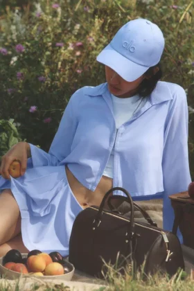 T-shirt à manches longues court Unmatched - Bleu Provence clair