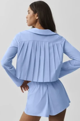 T-shirt à manches longues court Unmatched – Bleu Provence clair