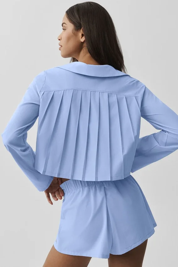 T-shirt à manches longues court Unmatched - Bleu Provence clair