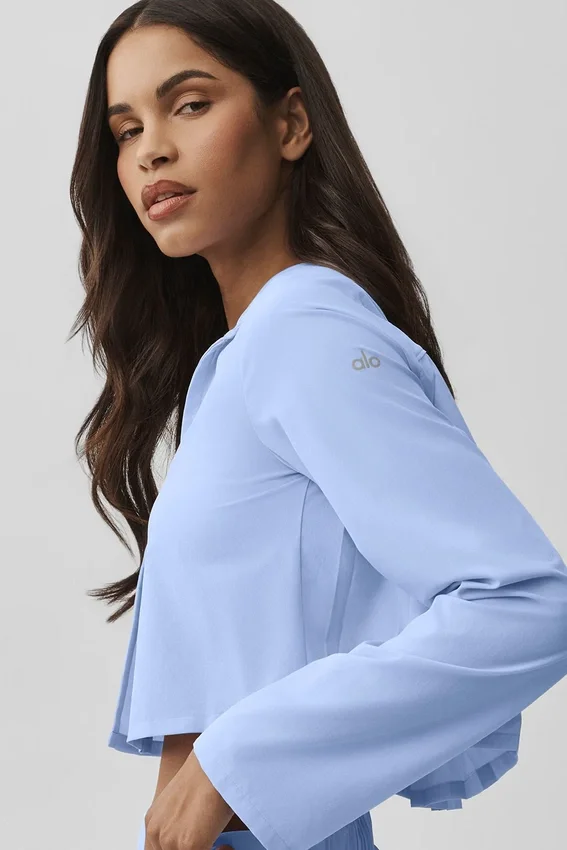 T-shirt à manches longues court Unmatched - Bleu Provence clair