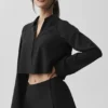 T-shirt à manches longues court « Unmatched » - Noir