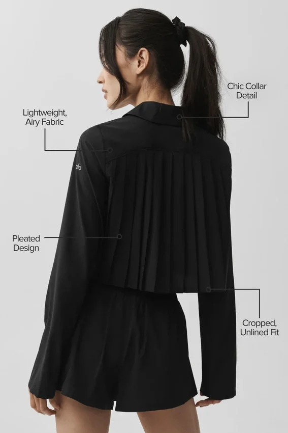 T-shirt à manches longues court « Unmatched » - Noir