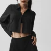 T-shirt à manches longues court « Unmatched » - Noir
