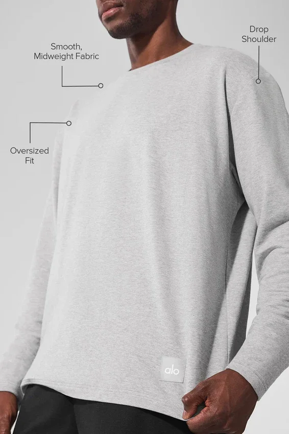 T-shirt à manches longues Double Take - Gris chiné athlétique
