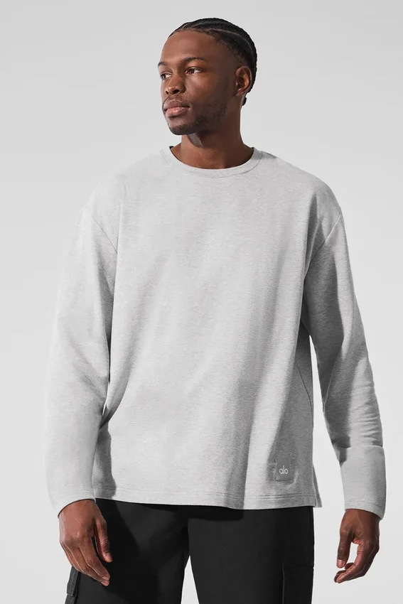 T-shirt à manches longues Double Take - Gris chiné athlétique