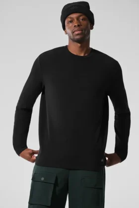 T-shirt à manches longues Double Take - Noir