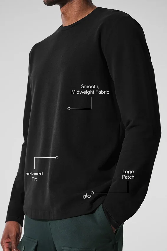 T-shirt à manches longues Double Take - Noir