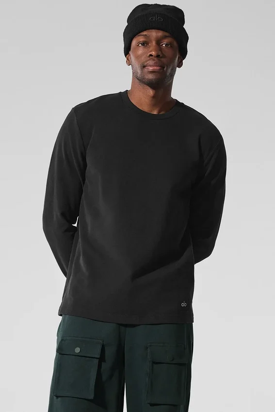 T-shirt à manches longues Double Take - Noir
