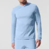 T-shirt à manches longues et capuche Conquer Reform - Bleu coquillage