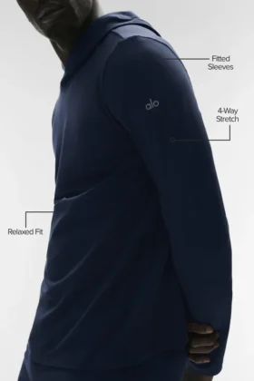 T-shirt à manches longues et capuche Conquer Reform – Bleu marine