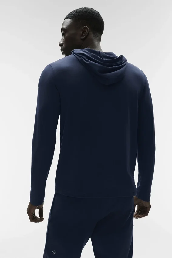 T-shirt à manches longues et capuche Conquer Reform - Bleu marine