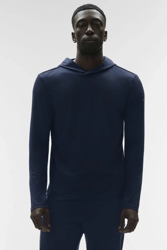 T-shirt à manches longues et capuche Conquer Reform - Bleu marine