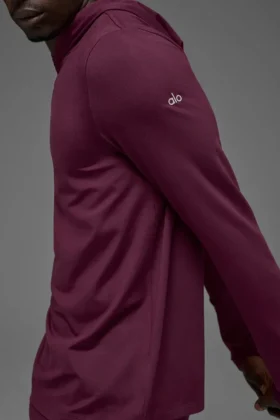 T-shirt à manches longues et capuche Conquer Reform – Burgundy