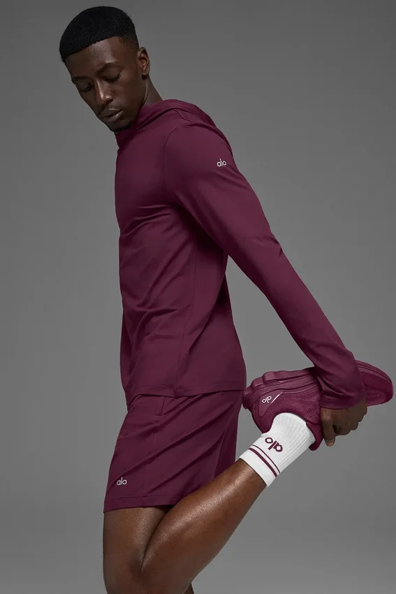 T-shirt à manches longues et capuche Conquer Reform - Burgundy
