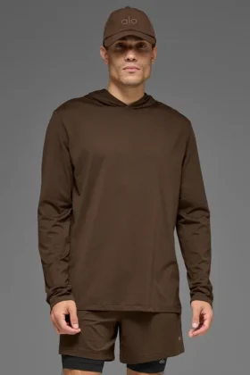 T-shirt à manches longues et capuche Conquer Reform - Espresso