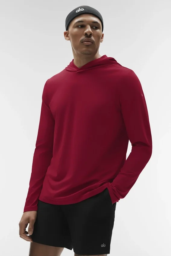 T-shirt à manches longues et capuche Conquer Reform - Grenat