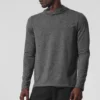 T-shirt à manches longues et capuche Conquer Reform - Gris chiné foncé