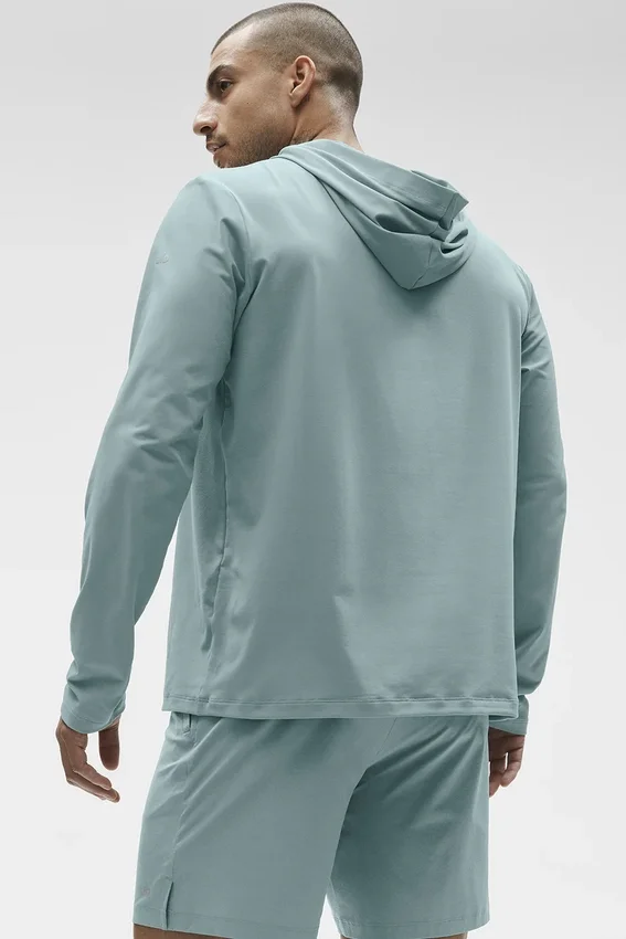 T-shirt à manches longues et capuche Conquer Reform - Sauge du désert