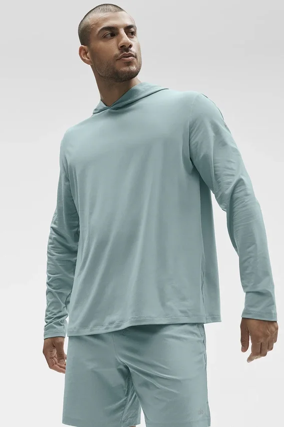 T-shirt à manches longues et capuche Conquer Reform - Sauge du désert