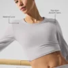 T-shirt à manches longues « Finesse » en Alosoft délavé - Gris « Sky Wash »