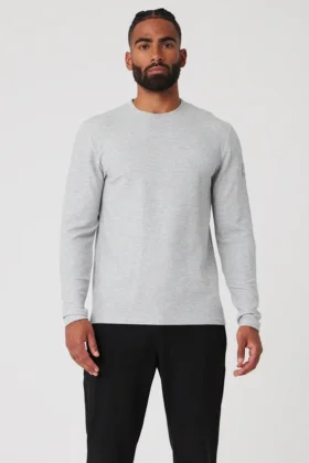 T-shirt à manches longues Micro Waffle Fast Break - Gris chiné athlétique