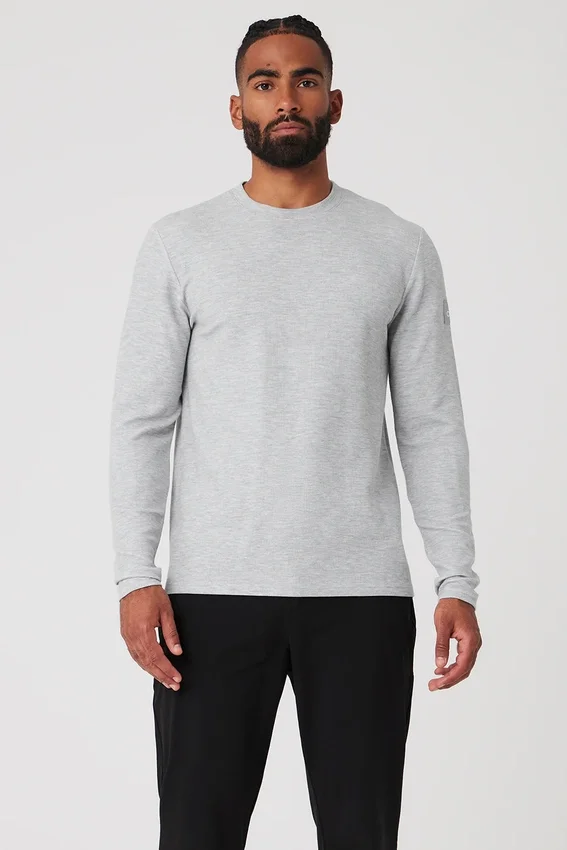 T-shirt à manches longues Micro Waffle Fast Break - Gris chiné athlétique