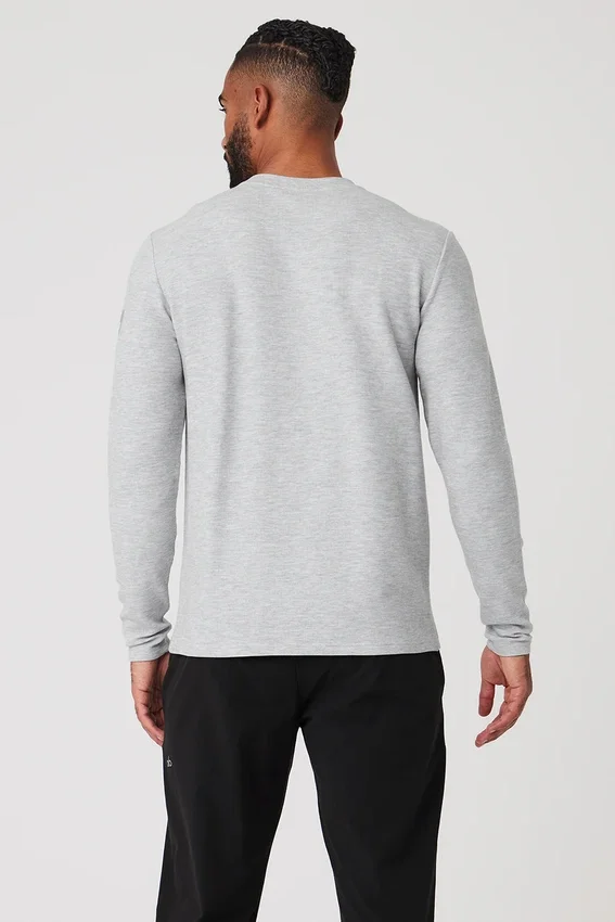 T-shirt à manches longues Micro Waffle Fast Break - Gris chiné athlétique