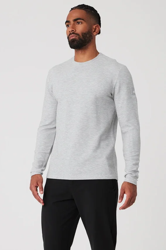 T-shirt à manches longues Micro Waffle Fast Break - Gris chiné athlétique