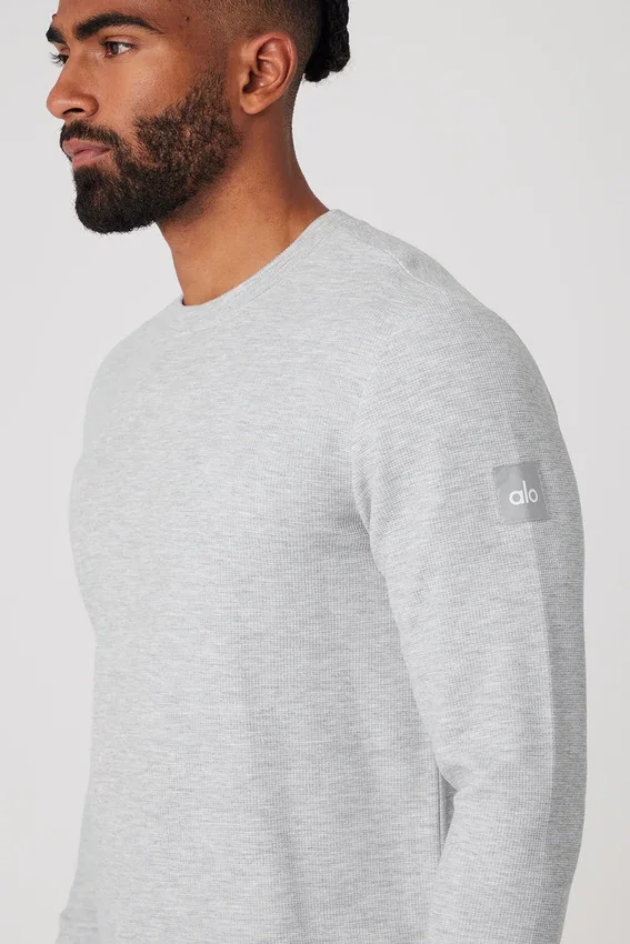 T-shirt à manches longues Micro Waffle Fast Break - Gris chiné athlétique