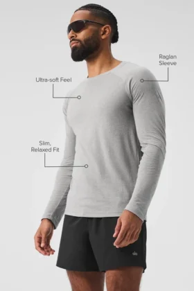T-shirt à manches longues Triumph – Gris chiné athlétique
