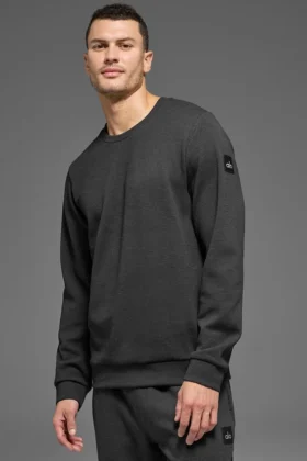 T-shirt à manches longues Waffle Lounge – Anthracite
