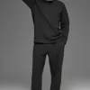 Pantalon de jogging décontracté à motif gaufré - Noir