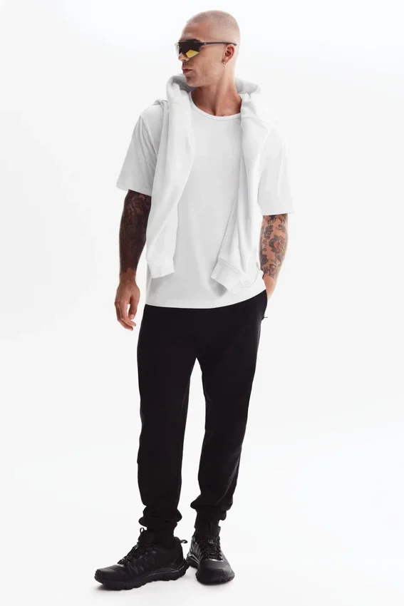 T-shirt street essentiel à manches courtes - Blanc