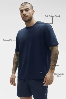 T-shirt street essentiel à manches courtes – Bleu marine