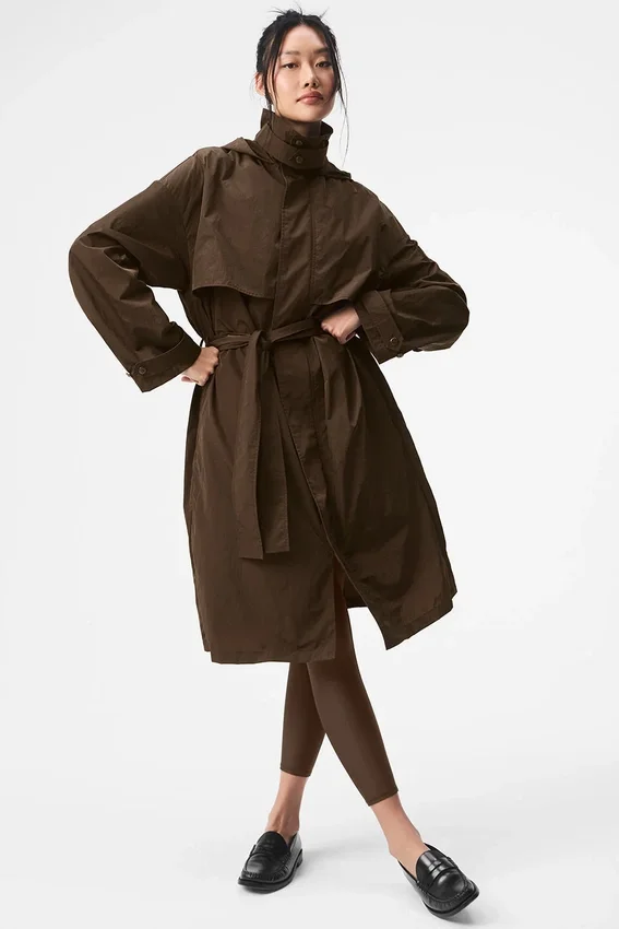 Trench froissé « On the Move » - Espresso