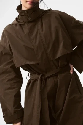 Trench froissé « On the Move » – Espresso