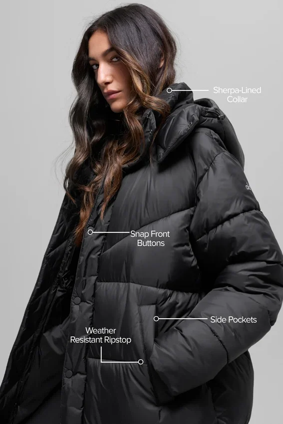 Trench matelassé Gold Rush - Noir