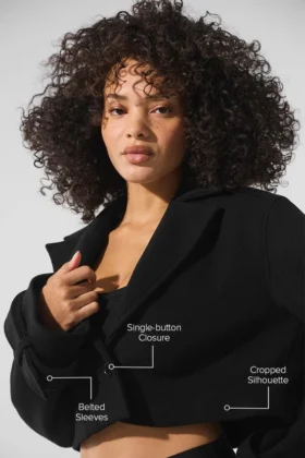 Trench Metro court en laine – Noir