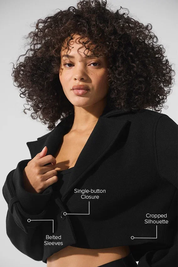 Trench Metro court en laine - Noir