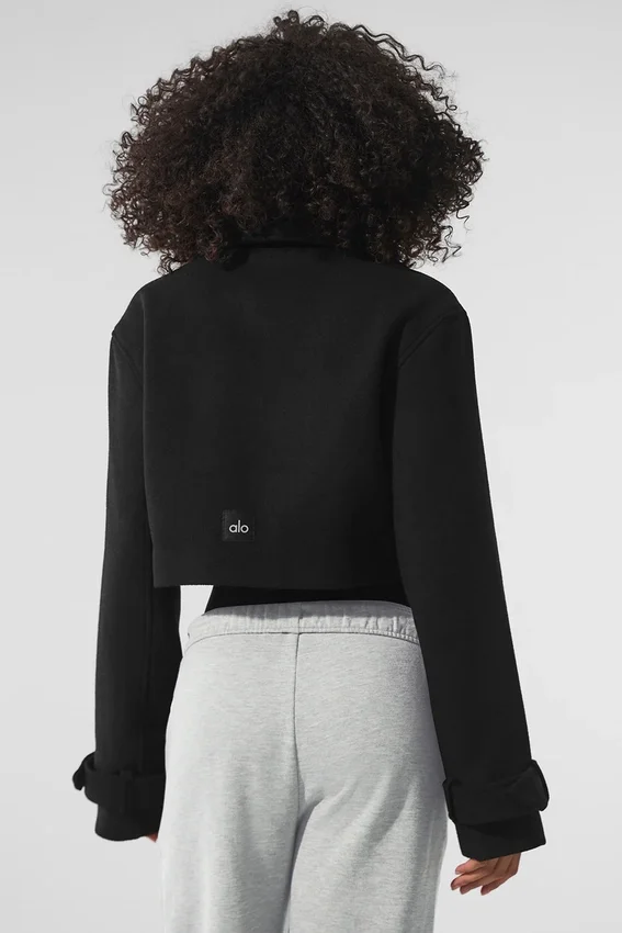 Trench Metro court en laine - Noir