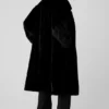 Trench oversize en fausse fourrure - Noir