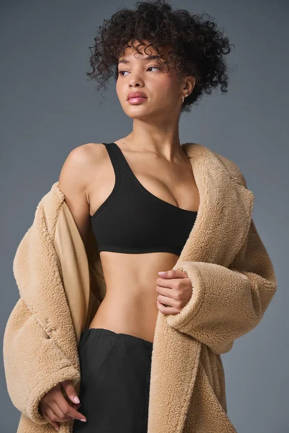 Trench oversize en sherpa - Camel