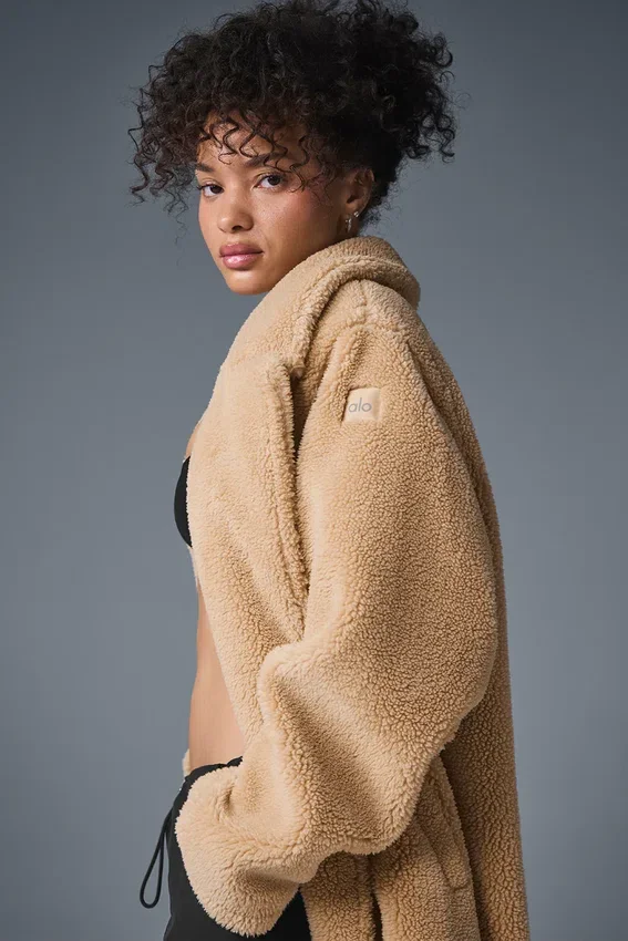 Trench oversize en sherpa - Camel