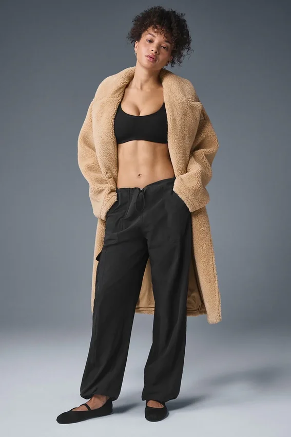 Trench oversize en sherpa - Camel
