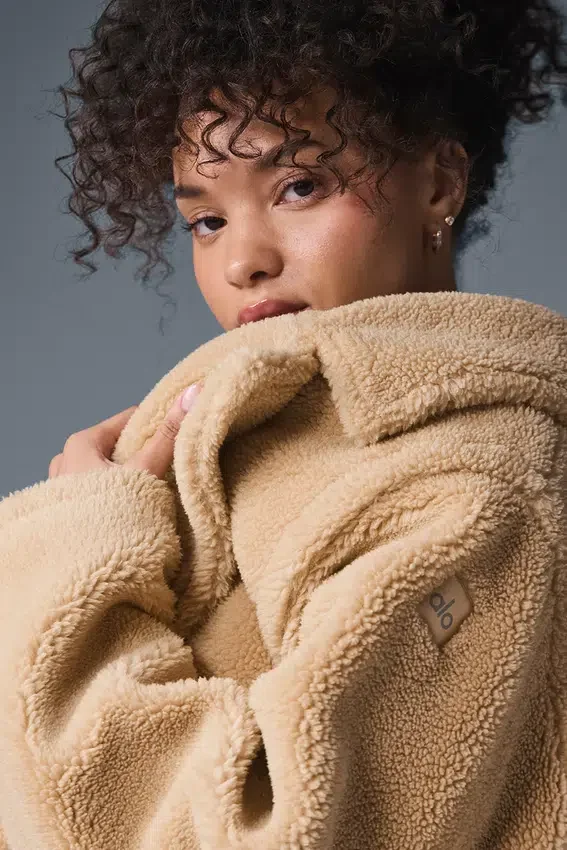 Trench oversize en sherpa - Camel