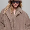 Trench oversize en sherpa - Chai Latte