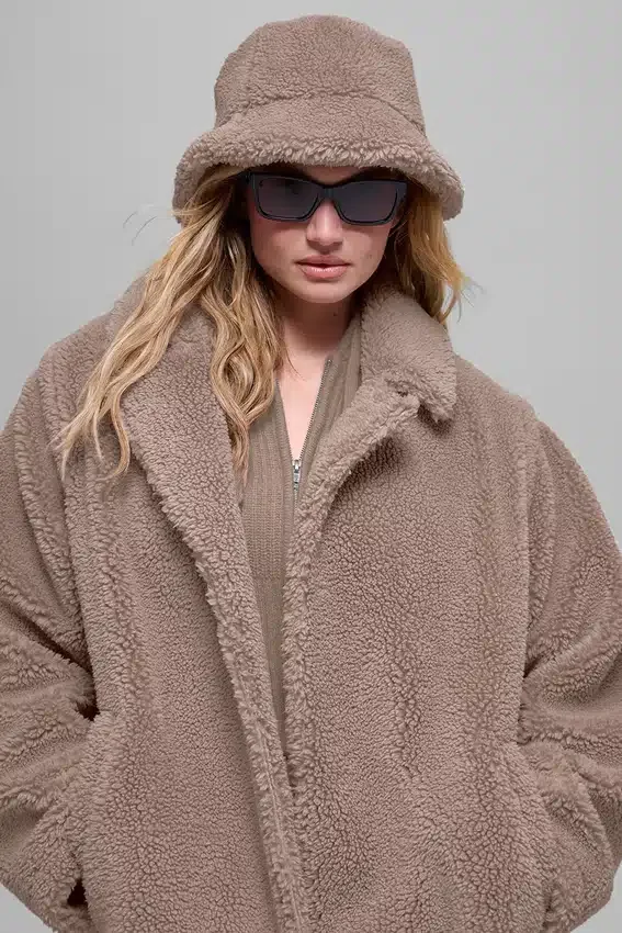Trench oversize en sherpa - Chai Latte