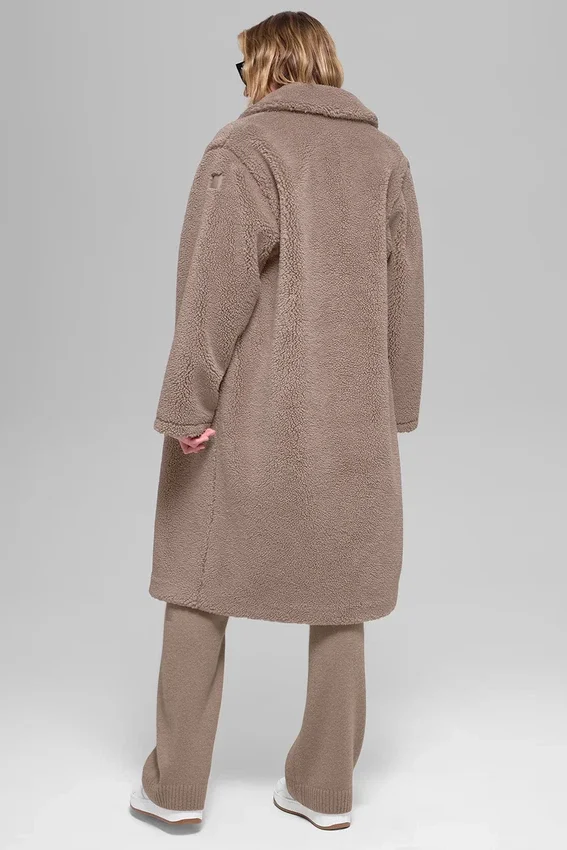 Trench oversize en sherpa - Chai Latte